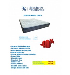 Materasso 2000 Molle Indipendenti Memory Foam Modello Affinity - Tutte le misure disponibili