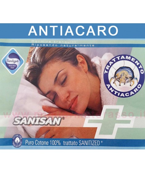 COPRIMATERASSO ANTIACARO SANISAN COTONE 100%