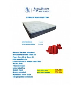 Materasso 2000 Molle Indipendenti Memory Foam Modello Evolution - Tutte le misure disponibili